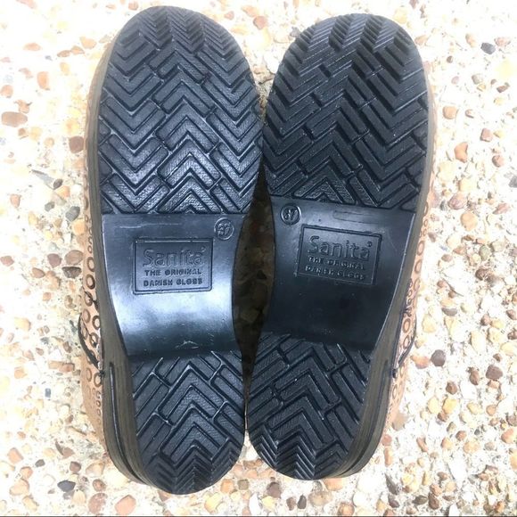 Sanita Original Danish Clog Polka Dot Circles Nurse Comfort Shoes Size 7 - Picture 6 of 10